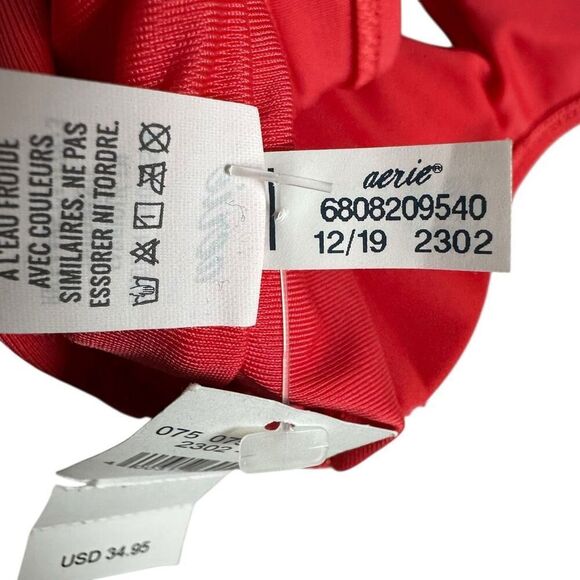 Aerie Bandeau Bikini Top Orange size Small NEW - Picture 5 of 7